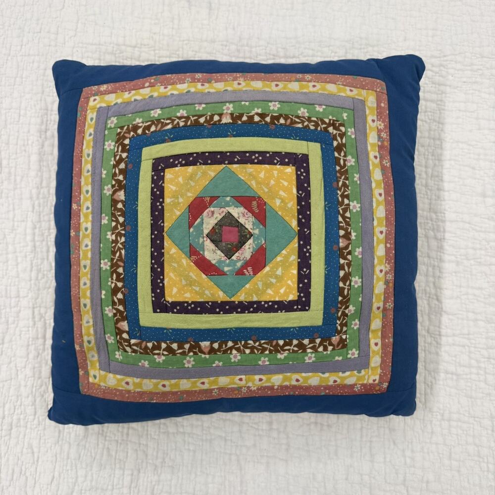 Vintage Hand Made Quilted 14 Inch Pillow
